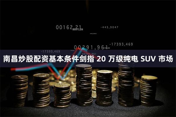 南昌炒股配资基本条件剑指 20 万级纯电 SUV 市场